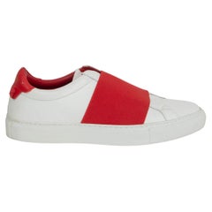 Used GIVENCHY red & white leather URBAN STREET Sneakers Flats Shoes 37.5