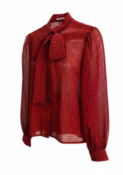 Givenchy Kariertes Hemd aus roter Wolle mit Hahnentrittmuster