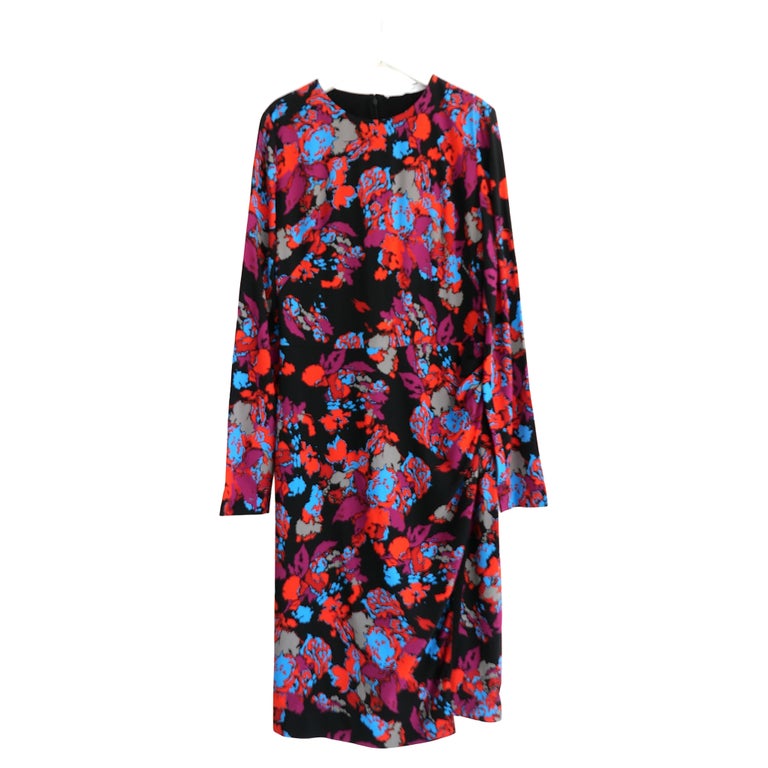 Givenchy Women's Resort 2019 Black Floral Dress, Size FR38/UK10 For Sale at  1stDibs