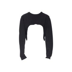 GIVENCHY RICCARDO TISCI 2012 black crop sweatshirt mullet mesh lined FR34 XS