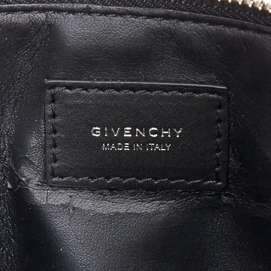 GIVENCHY Riccardo Tisci black leather star debossed double zip clutch bag 4