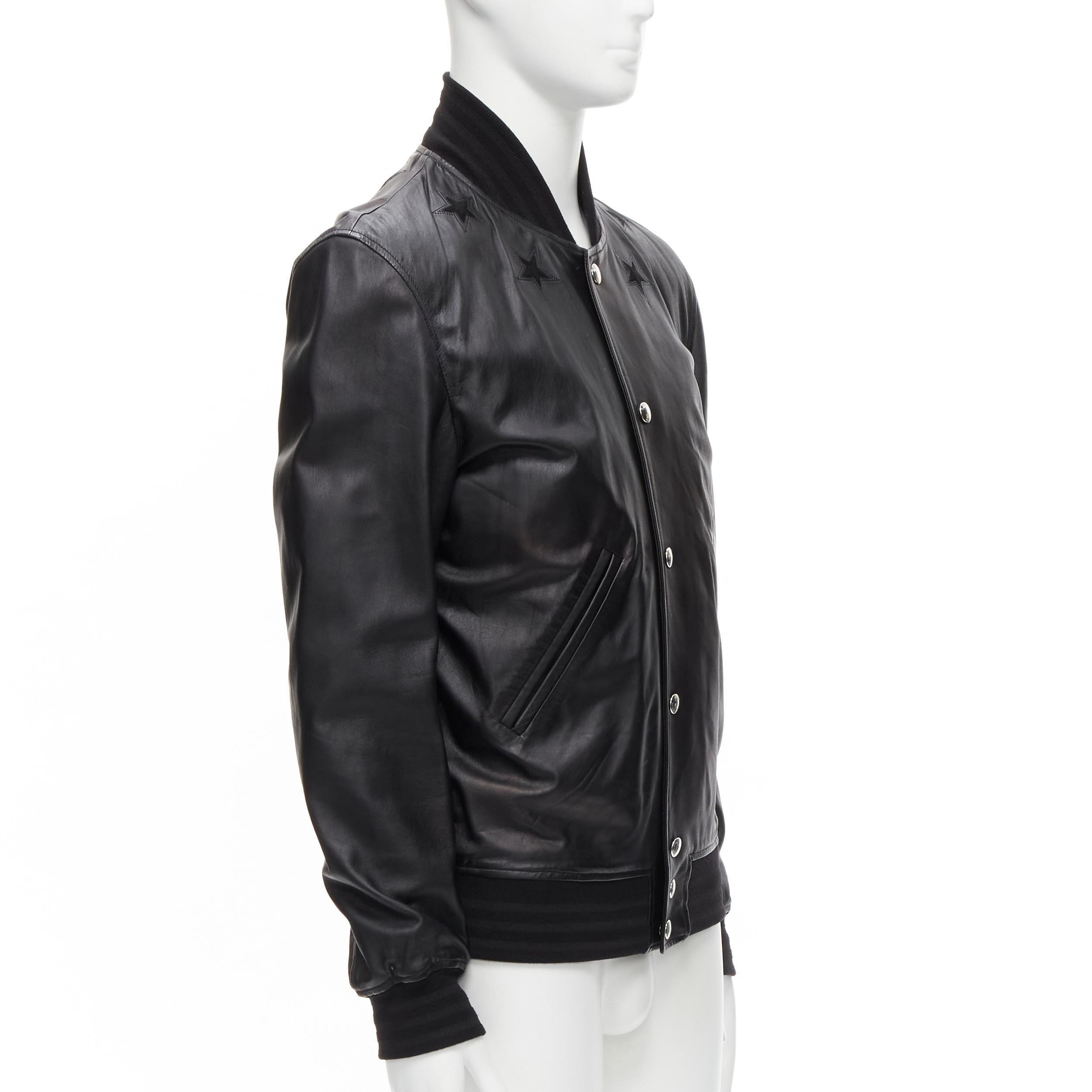 GIVENCHY Riccardo Tisci bomber in pelle d'agnello con stelle nere EU48 M In condizioni buone in vendita a Hong Kong, NT