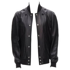 GIVENCHY Riccardo Tisci bomber in pelle d'agnello con stelle nere EU48 M