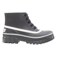 GIVENCHY Riccardo Tisci Glaston black white lace up ribber ankle boots EU36.5