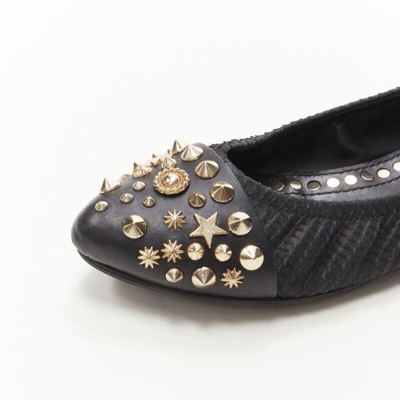 GIVENCHY Riccardo Tisci ballerines à bouts cloutés étoile dorée EU37 en vente 1
