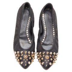 GIVENCHY Riccardo Tisci gold star spike stud toe cap scaled ballerina flats EU37