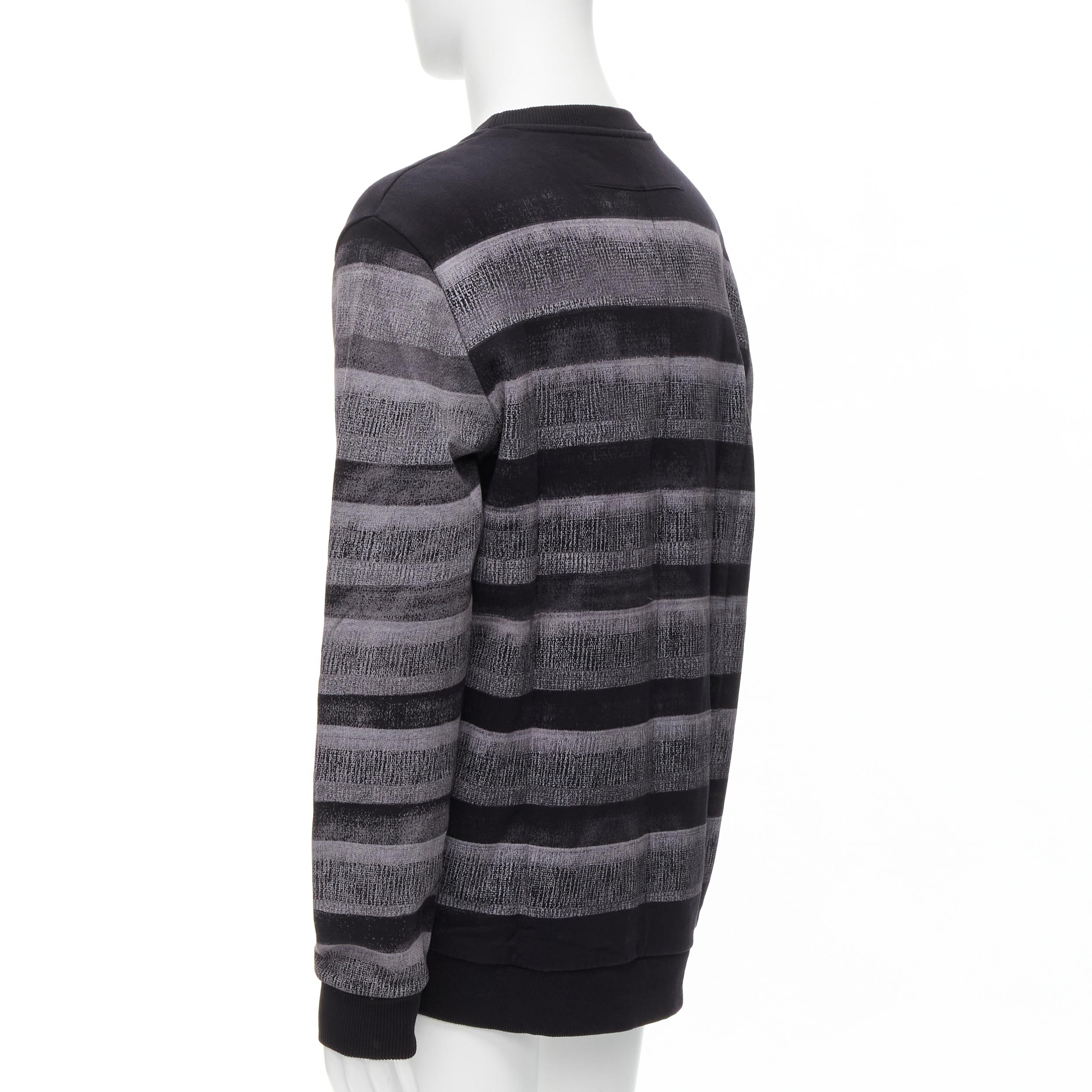 GIVENCHY Riccardo Tisci grey Americana flag distressed cotton crew sweater M For Sale 1
