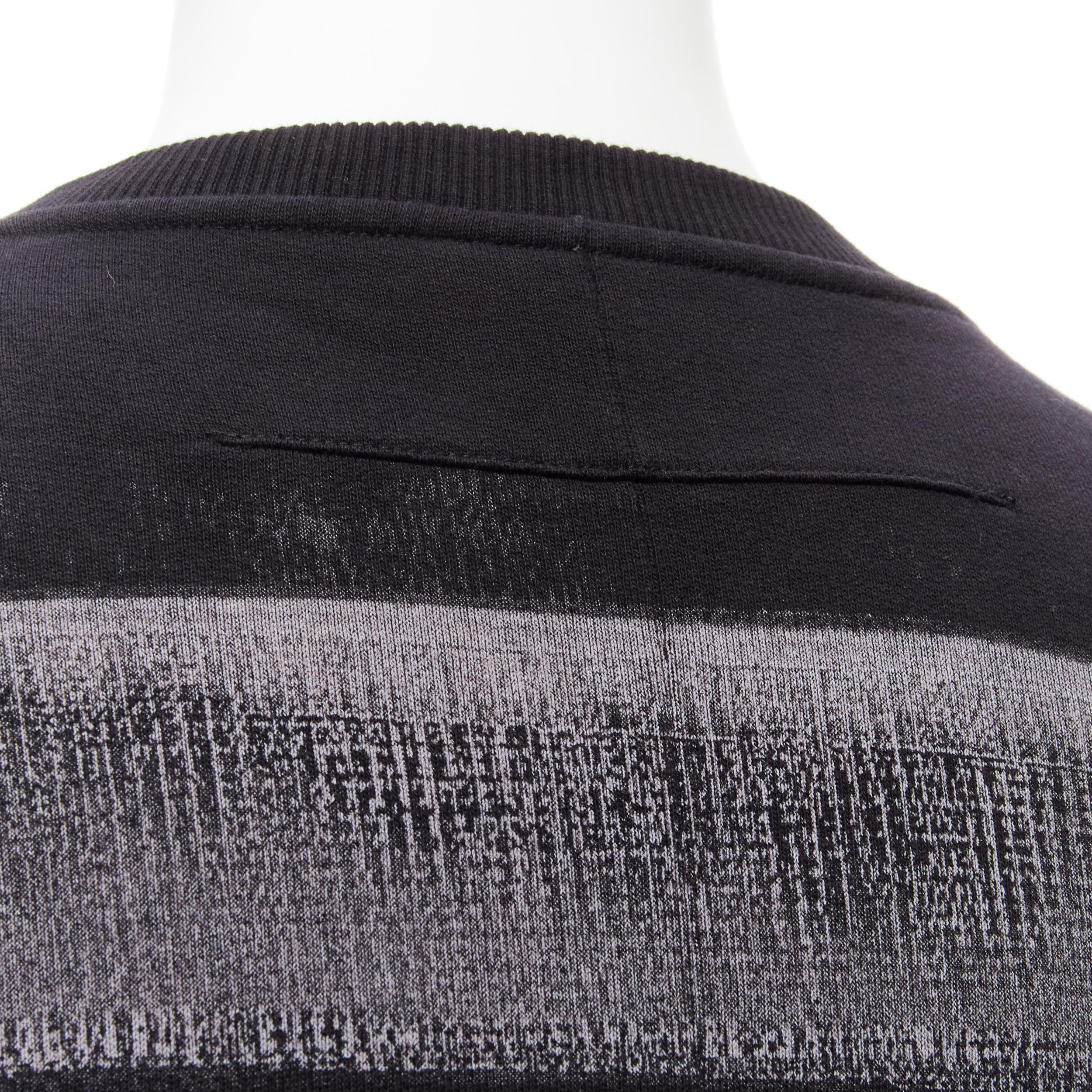 GIVENCHY Riccardo Tisci grey Americana flag distressed cotton crew sweater M For Sale 2