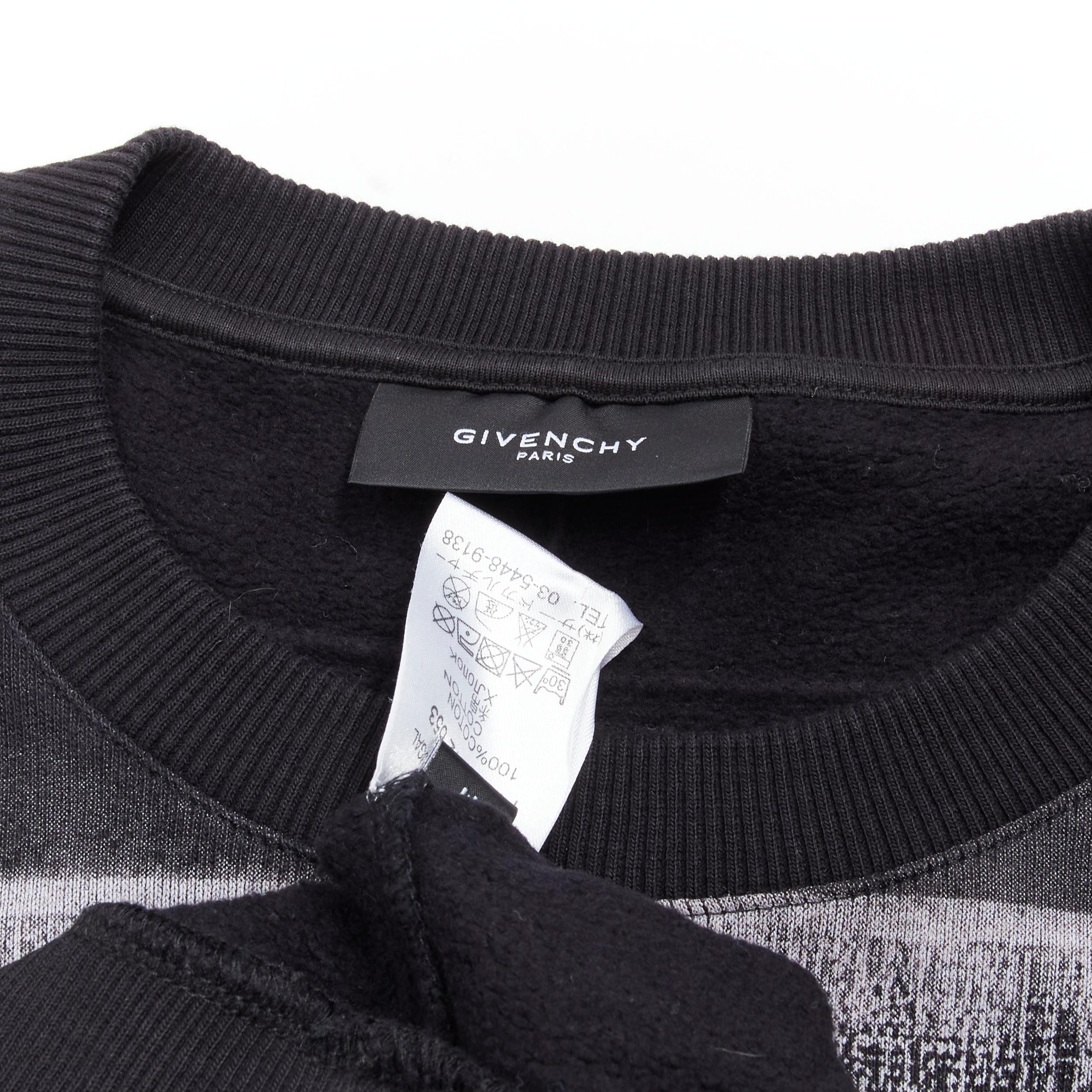 GIVENCHY Riccardo Tisci grey Americana flag distressed cotton crew sweater M For Sale 4