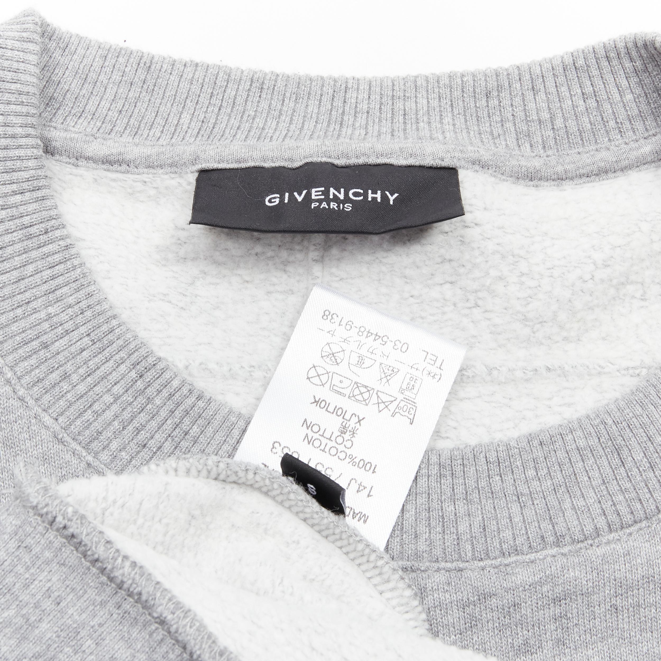 GIVENCHY Riccardo Tisci grey tribal girl graphic print cotton crew sweater S For Sale 3