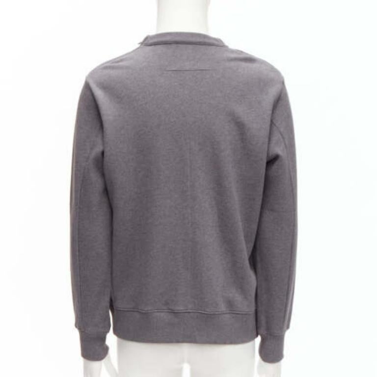 Men's GIVENCHY Riccardo Tisci Madonna pink patch print grey zip shoulder sweater XS For Sale