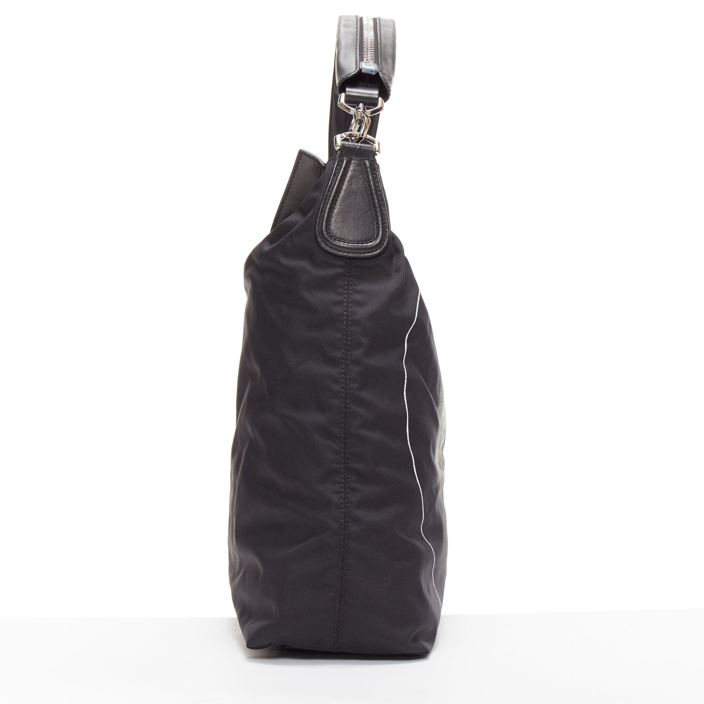 Men's GIVENCHY Riccardo Tisci Monkey Brothers Nightingale nylon leather shoulder bag For Sale