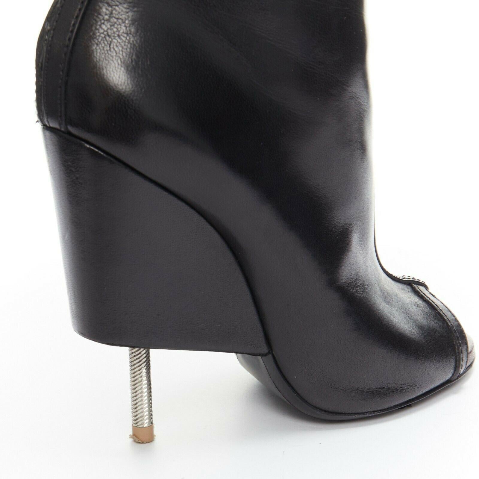 GIVENCHY RICCARDO TISCI Narlia black leather thigh high boots wedge heel FR37 2