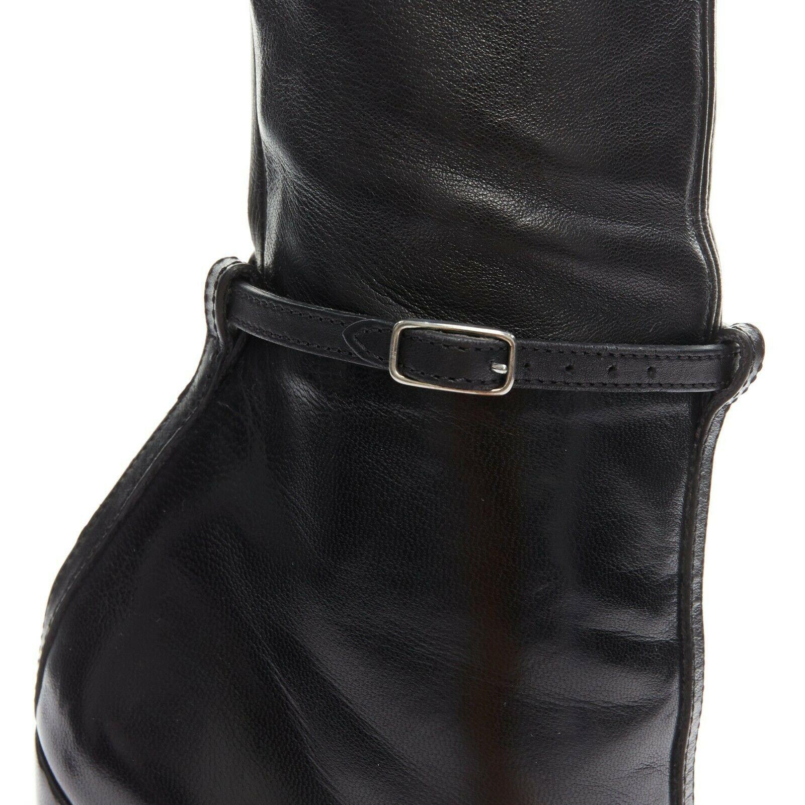 GIVENCHY RICCARDO TISCI Narlia black leather thigh high boots wedge heel FR37 1