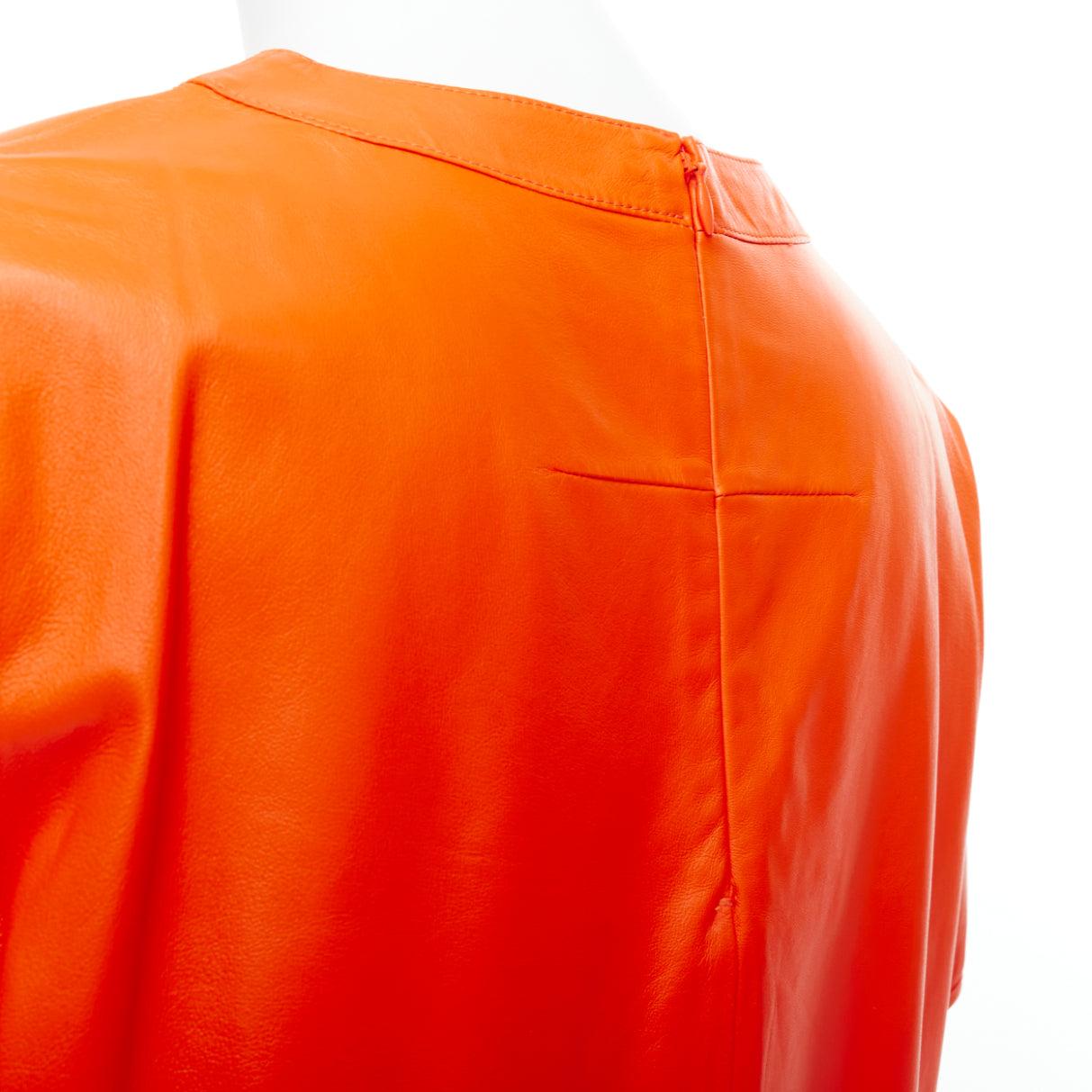 Orange GIVENCHY Riccardo Tisci orange lambskin leather hi-low shirt FR36 S For Sale