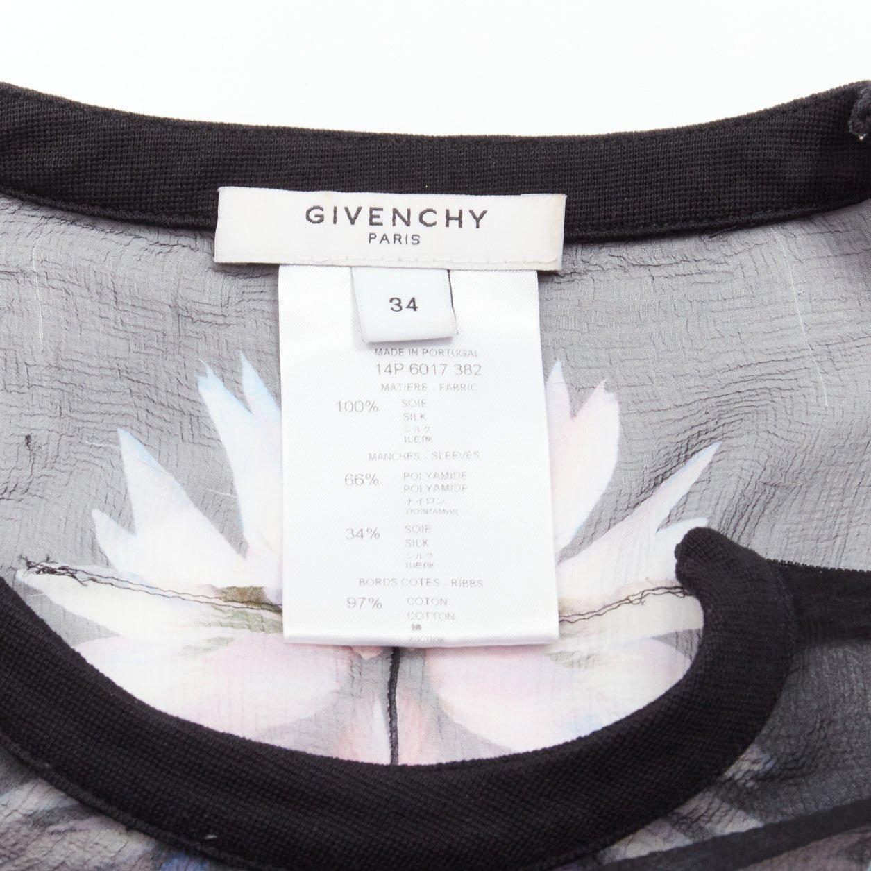 GIVENCHY RICCARDO TISCI rot schwarz floral schier romantisch goth tshirt FR34 XS im Angebot 4
