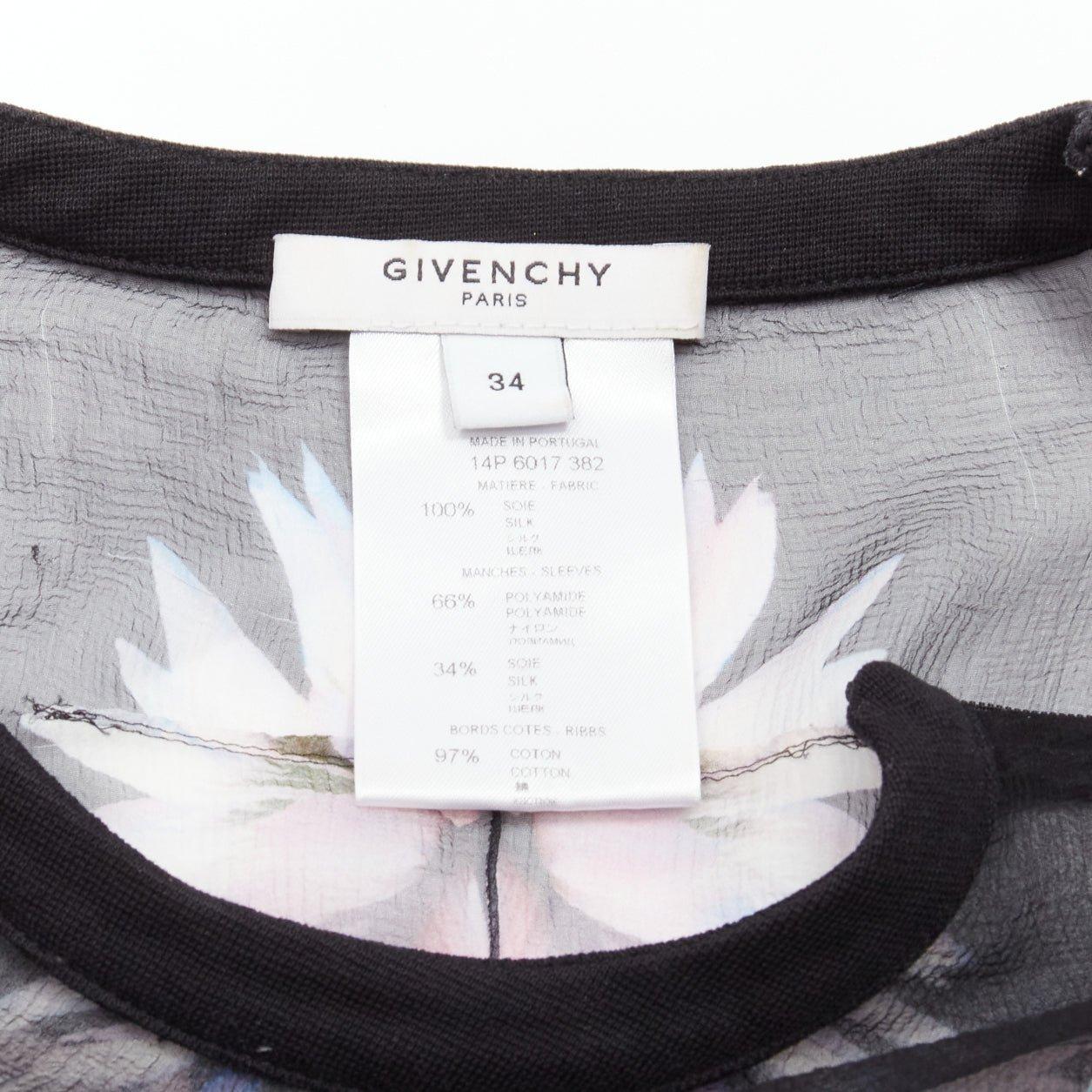 GIVENCHY RICCARDO TISCI red black floral sheer romantic goth tshirt FR34 XS For Sale 3