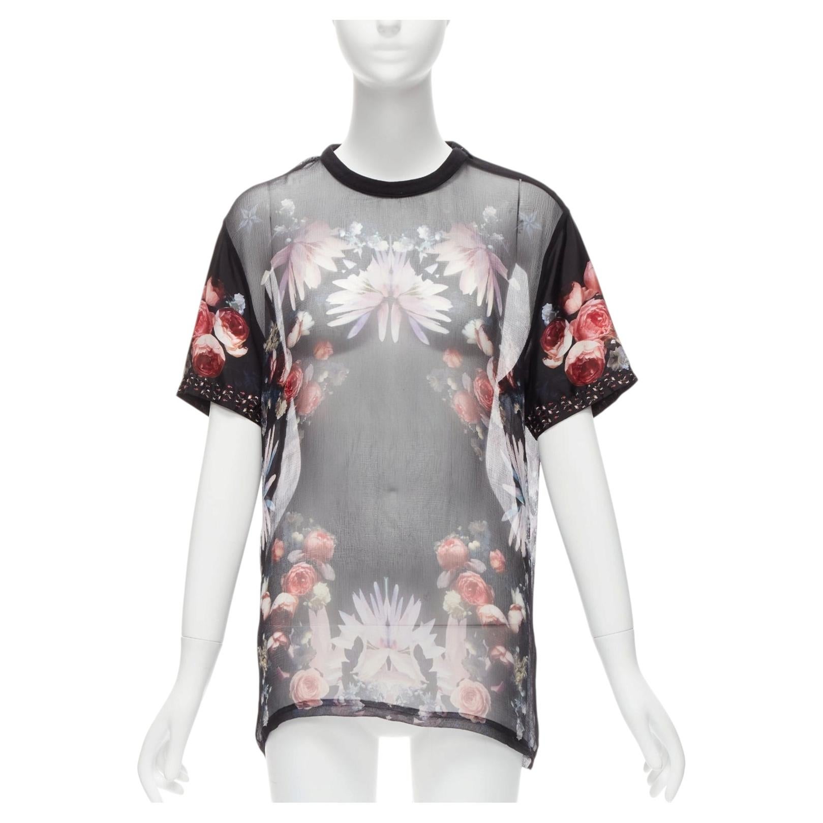 GIVENCHY RICCARDO TISCI red black floral sheer romantic goth
