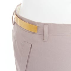 GIVENCHY Riccardo Tisci Runway gold waist metal bar pink pants FR36 S