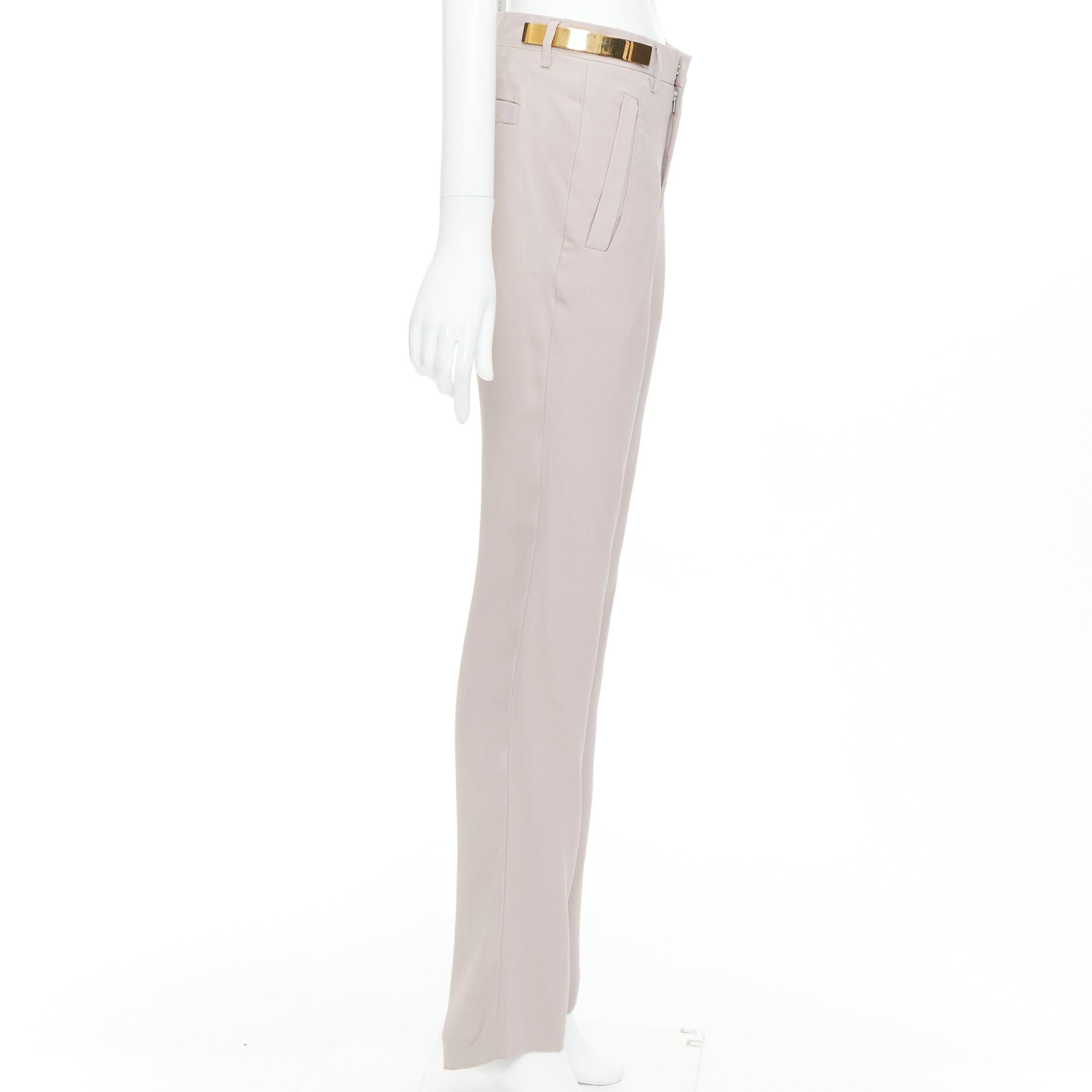 GIVENCHY Riccardo Tisci Runway gold waist metal bar pink pants FR36 S In Fair Condition For Sale In Hong Kong, NT