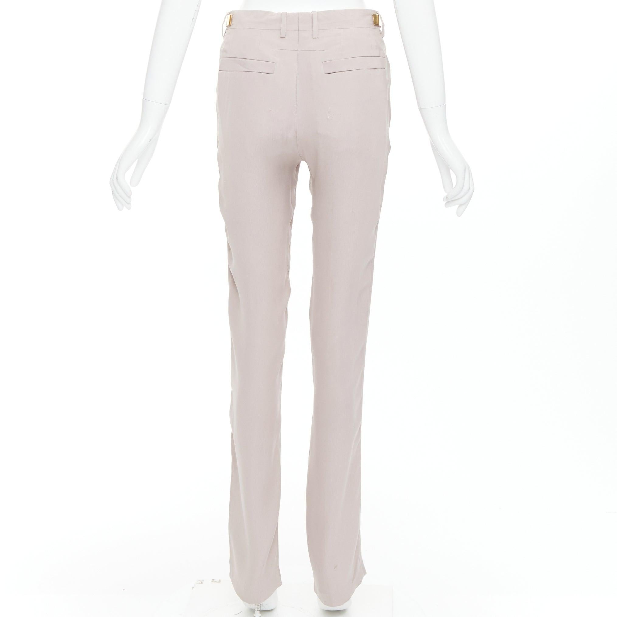 Women's GIVENCHY Riccardo Tisci Runway gold waist metal bar pink pants FR36 S For Sale