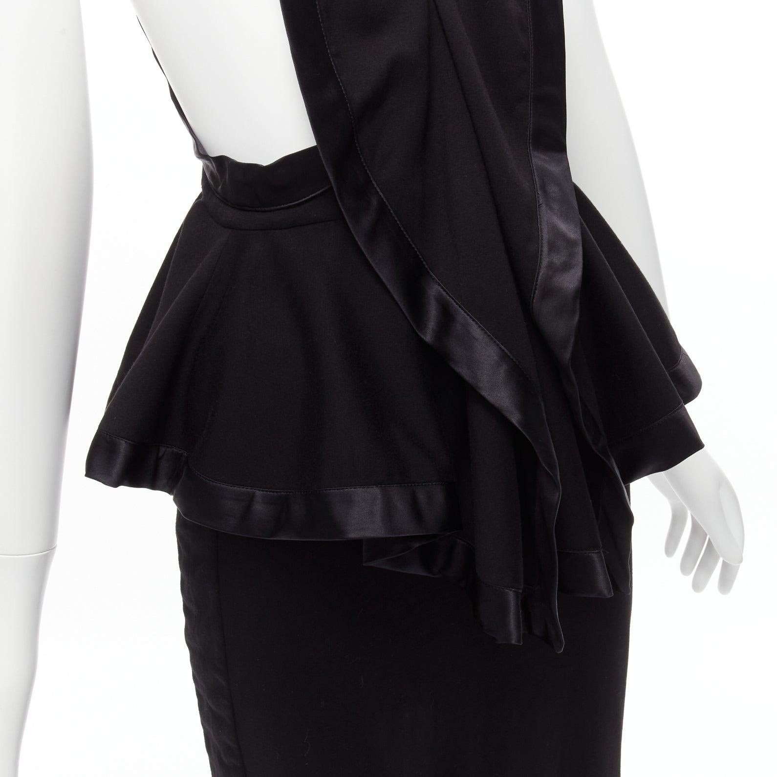 GIVENCHY RICCARDO TISCI Runway black satin jersey ruffle peplum racer cut out dress
Reference: VACN/A00044
Brand: Givenchy
Designer: Riccardo Tisci
Collection: Runway
Material: Satin, Jersey
Color: Black
Pattern: Solid
Closure: Zip
Lining: Black