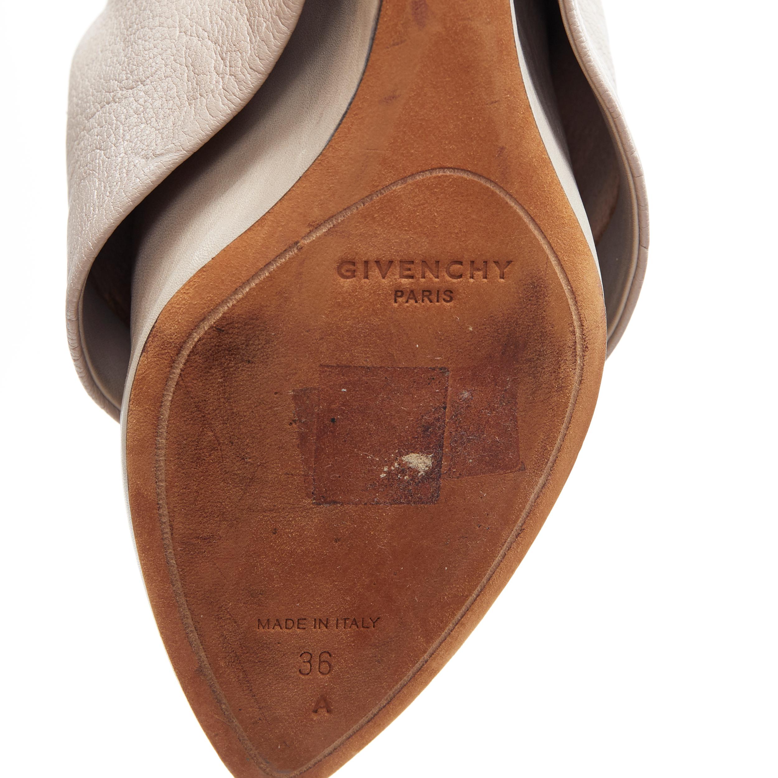 GIVENCHY RICCARDO TISCI Shark Tooth taupe grey gold turnlock pantalon boot EU36 7