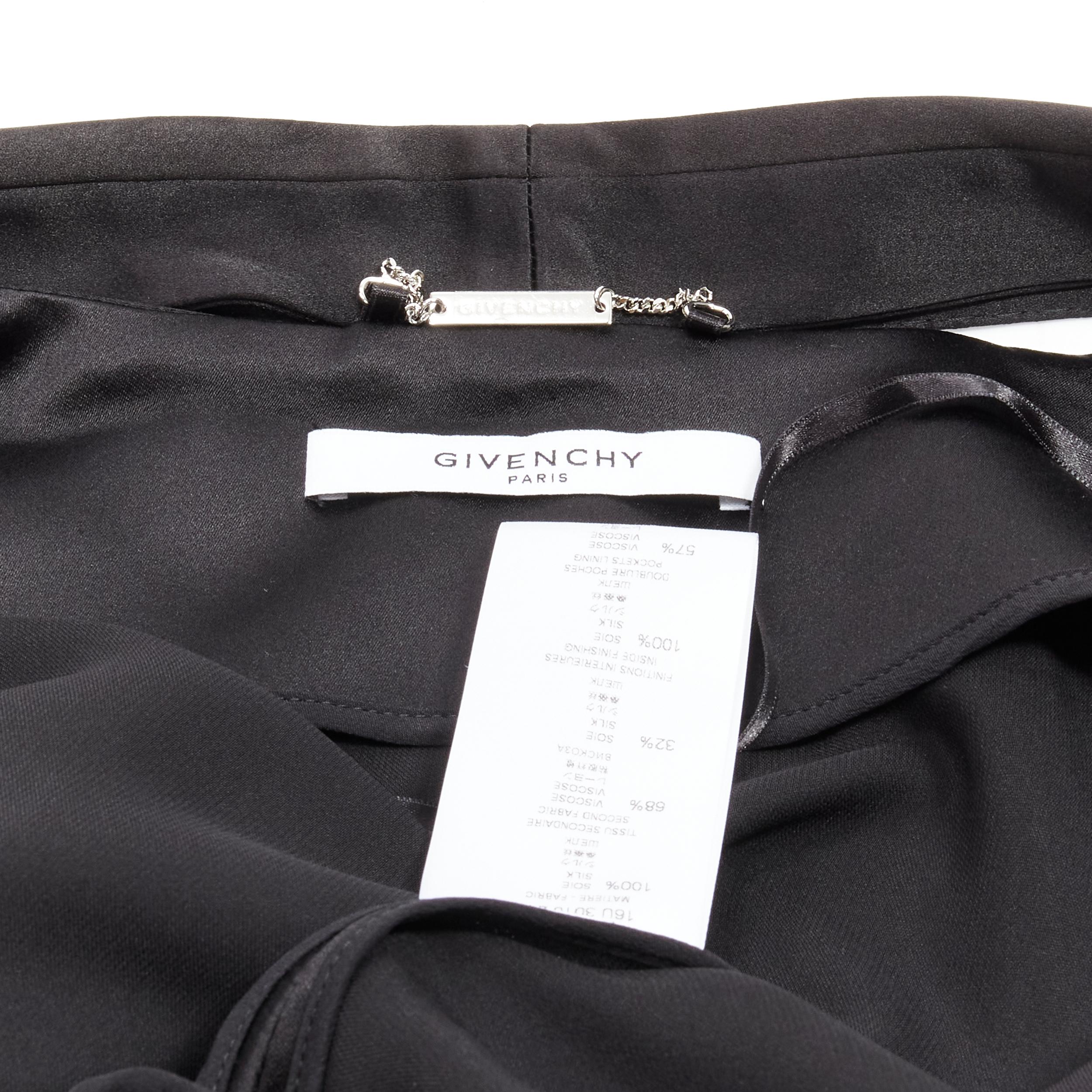 GIVENCHY Riccardo Tisci silk black cut out collar kimono robe blazer FR34 XS For Sale 3