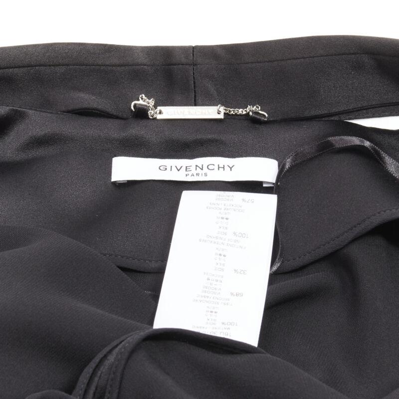 GIVENCHY Riccardo Tisci silk black cut out collar kimono robe blazer FR34 XS For Sale 5