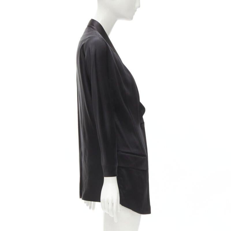 Women's GIVENCHY Riccardo Tisci silk black cut out collar kimono robe blazer FR34 XS For Sale