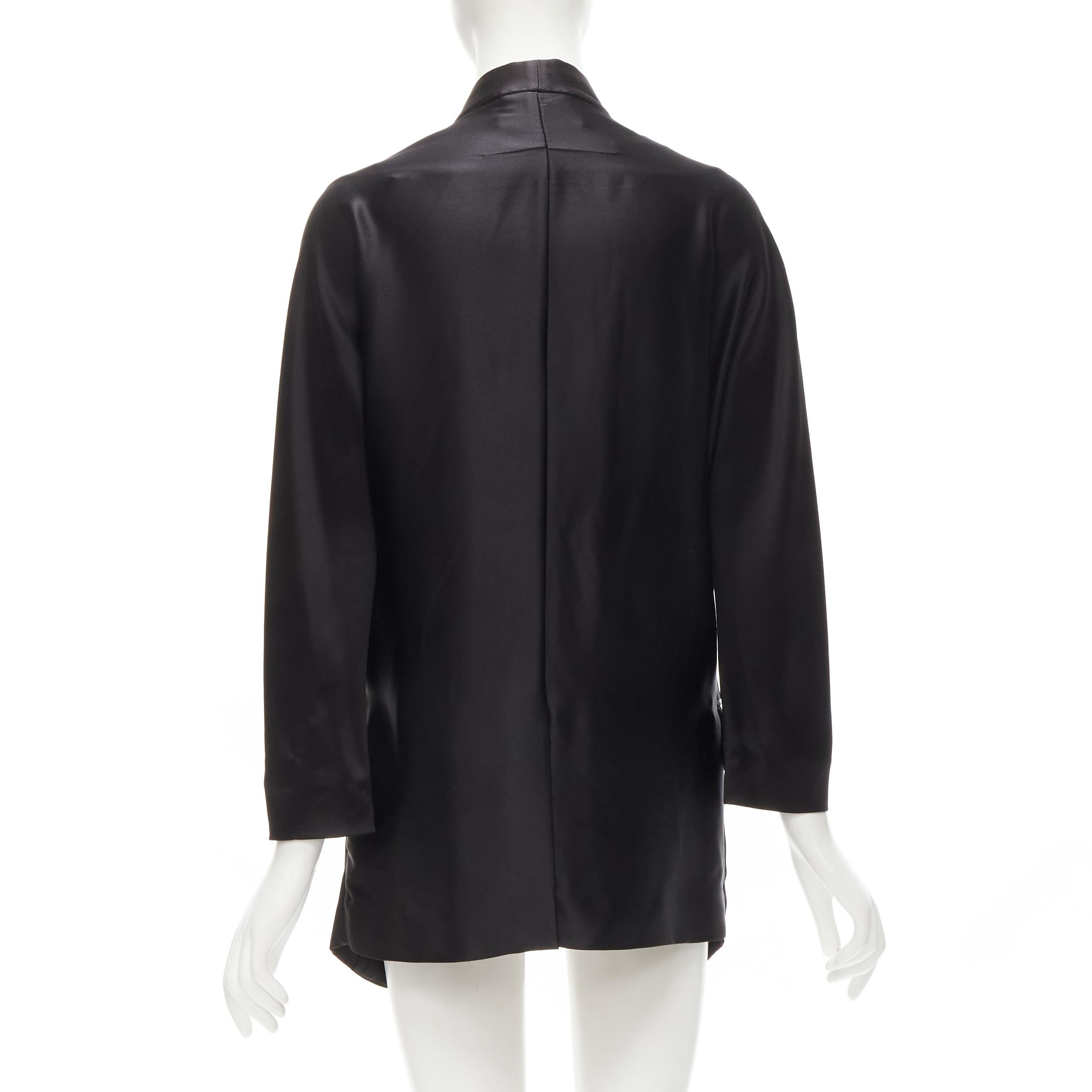 GIVENCHY Riccardo Tisci silk black cut out collar kimono robe blazer FR34 XS In Excellent Condition For Sale In Hong Kong, NT