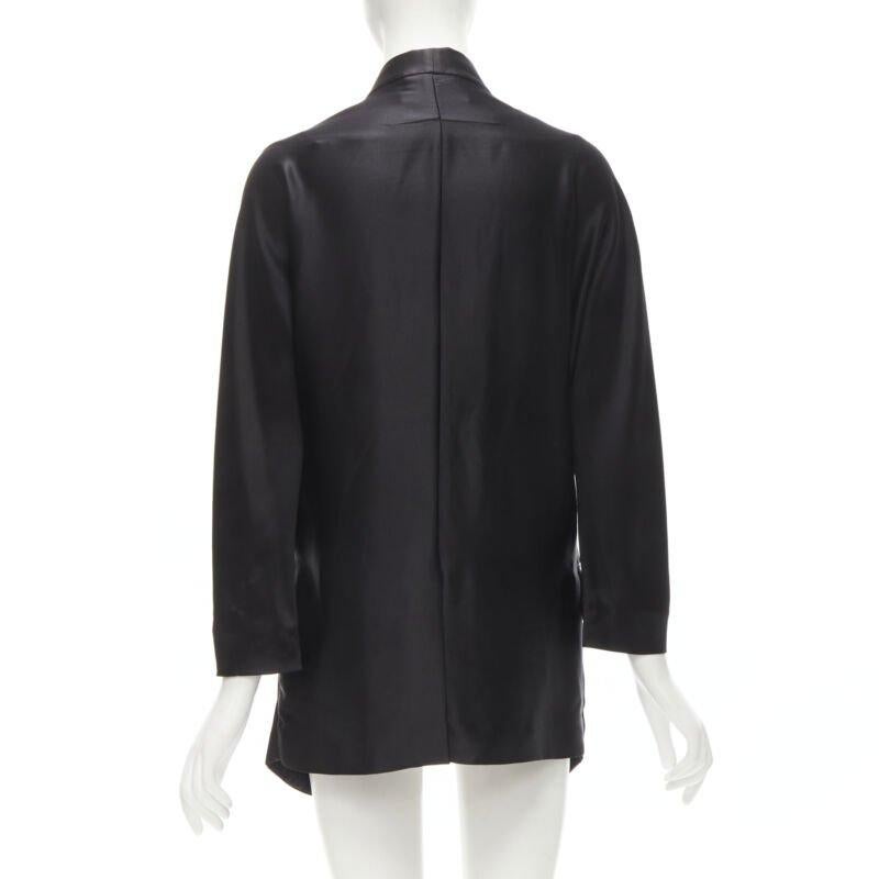 GIVENCHY Riccardo Tisci silk black cut out collar kimono robe blazer FR34 XS For Sale 1