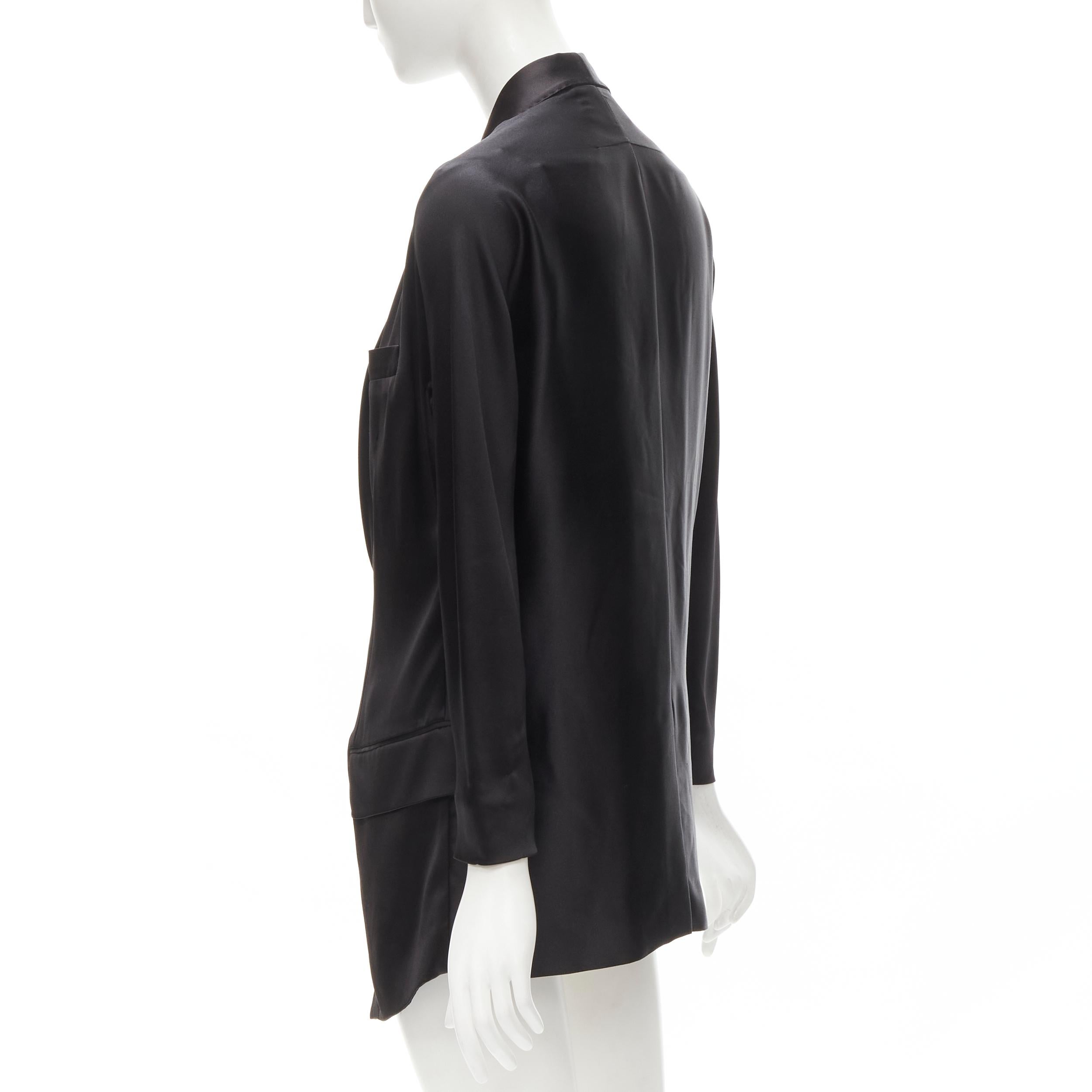 Women's GIVENCHY Riccardo Tisci silk black cut out collar kimono robe blazer FR34 XS For Sale