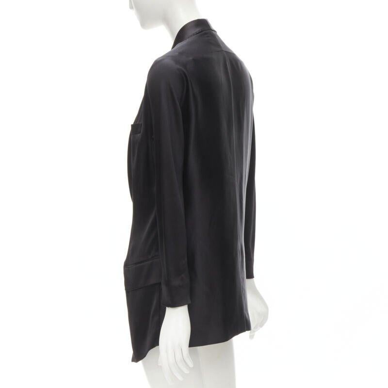 GIVENCHY Riccardo Tisci silk black cut out collar kimono robe blazer FR34 XS For Sale 2