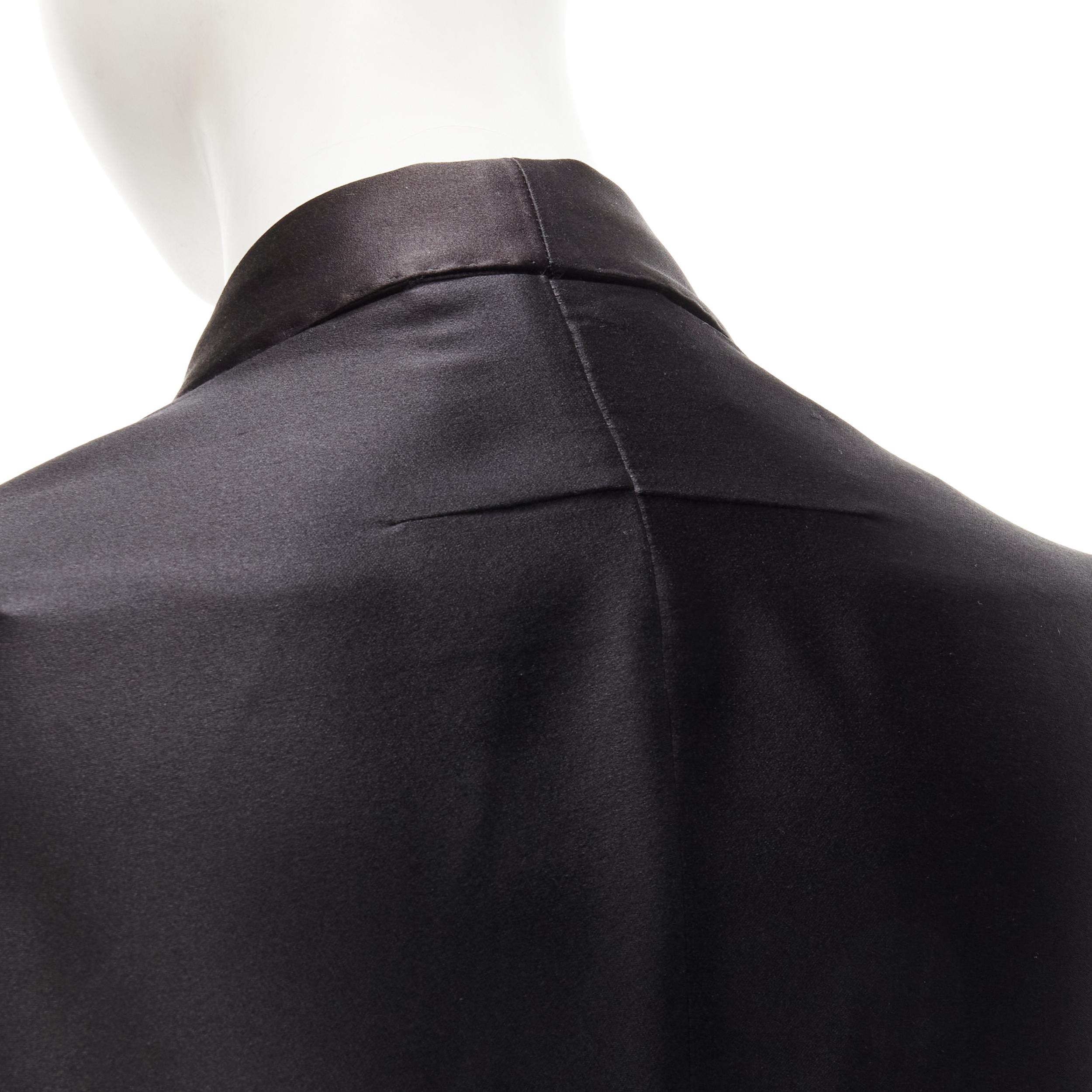 GIVENCHY Riccardo Tisci silk black cut out collar kimono robe blazer FR34 XS For Sale 1