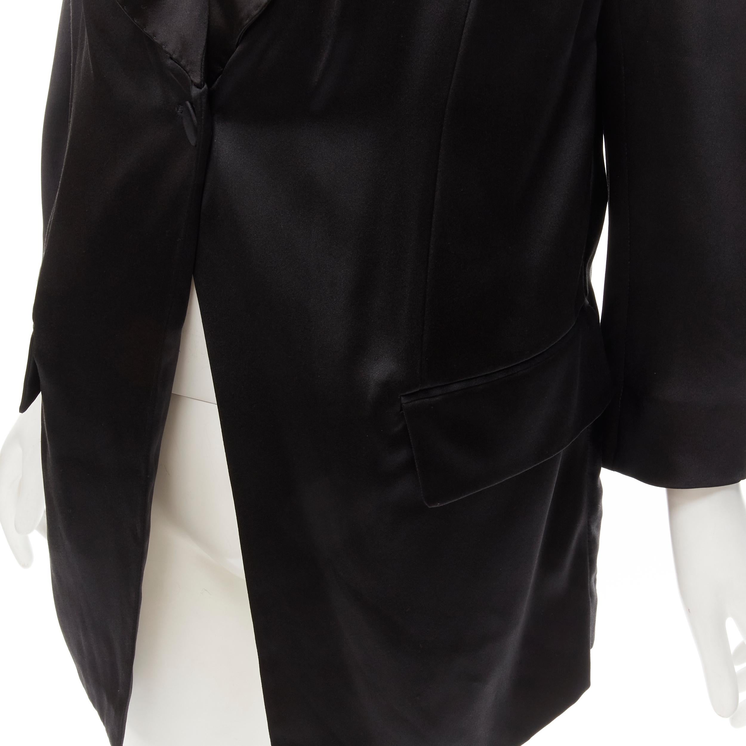GIVENCHY Riccardo Tisci silk black cut out collar kimono robe blazer FR34 XS For Sale 2