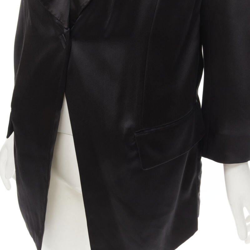 GIVENCHY Riccardo Tisci silk black cut out collar kimono robe blazer FR34 XS For Sale 4