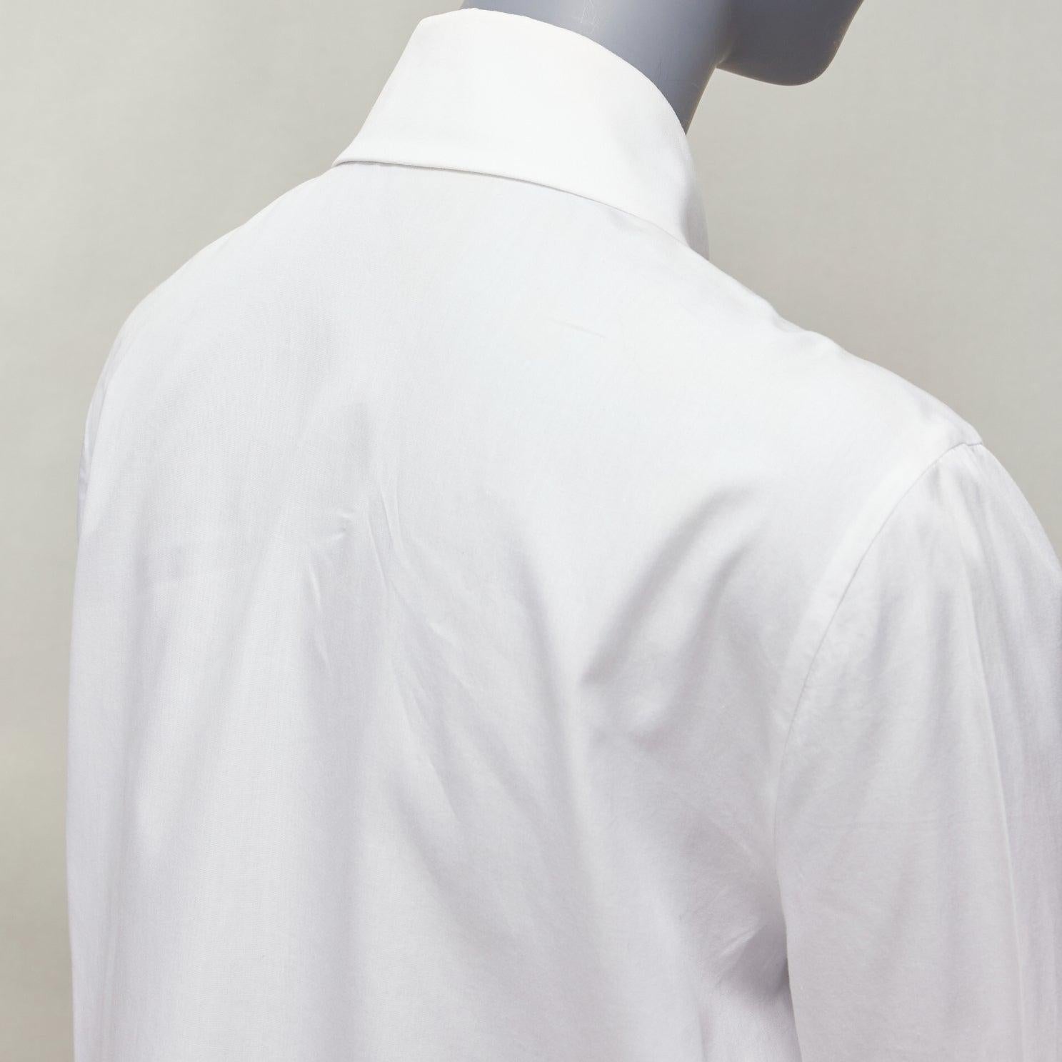 GIVENCHY Riccardo Tisci silver metal button collar white cotton shirt FR40 L For Sale 2