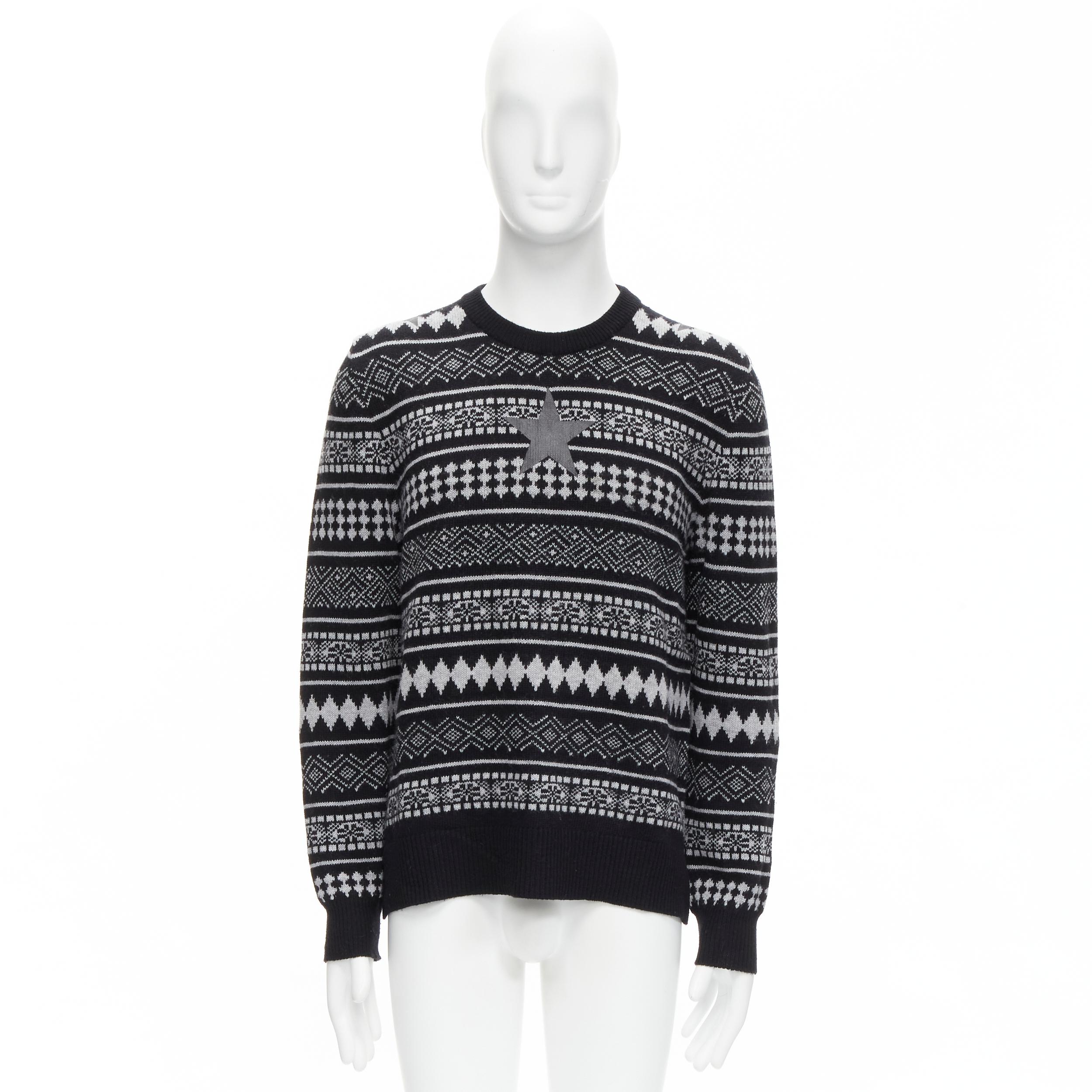 GIVENCHY Riccardo Tisci textured star stripes intarsia pullover sweater M For Sale 4