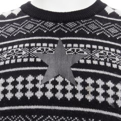 GIVENCHY Riccardo Tisci textured star stripes intarsia pullover sweater M