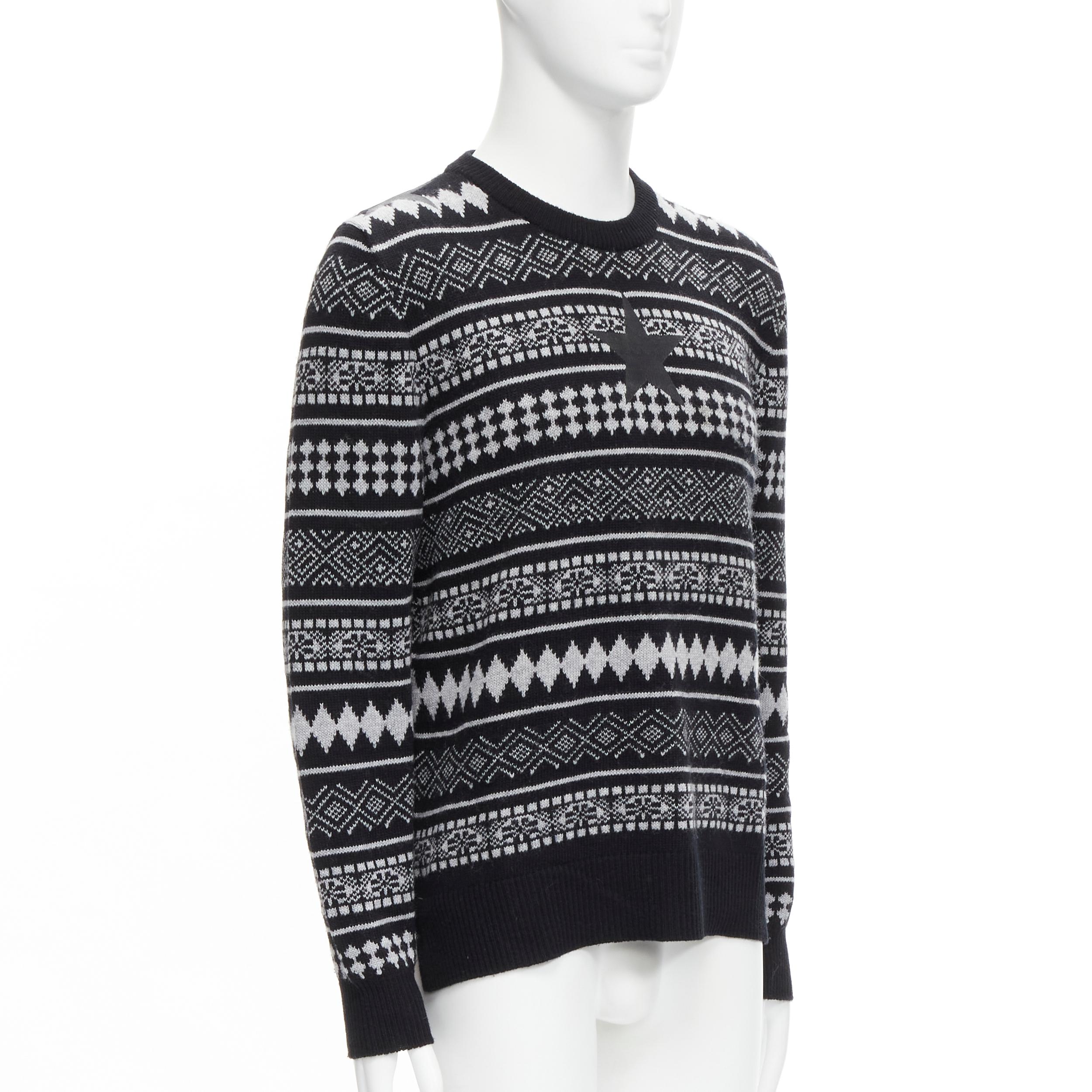 GIVENCHY Riccardo Tisci Pullover mit strukturierten Sternenstreifen und Intarsien, M (Schwarz) im Angebot