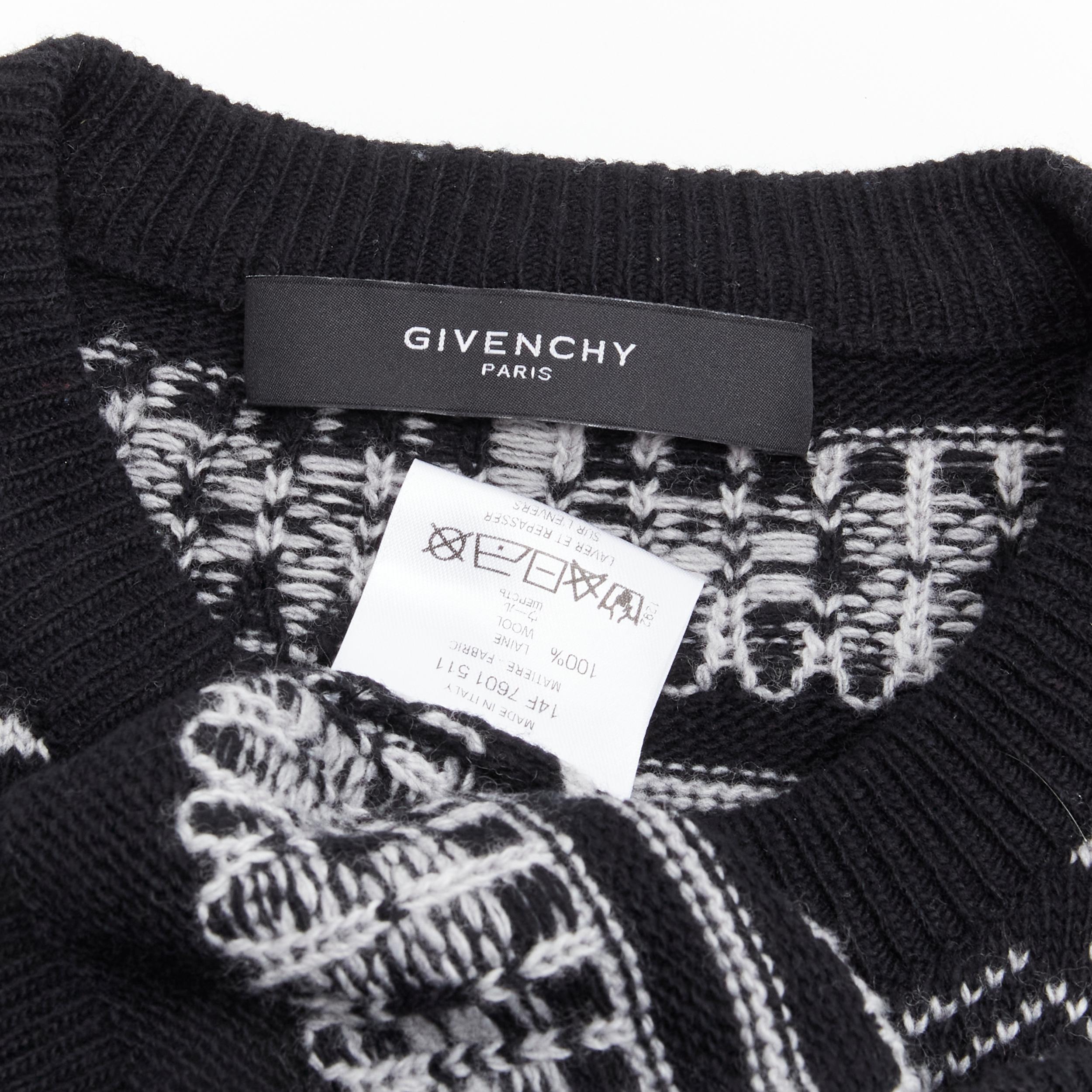 GIVENCHY Riccardo Tisci textured star stripes intarsia pullover sweater M For Sale 3