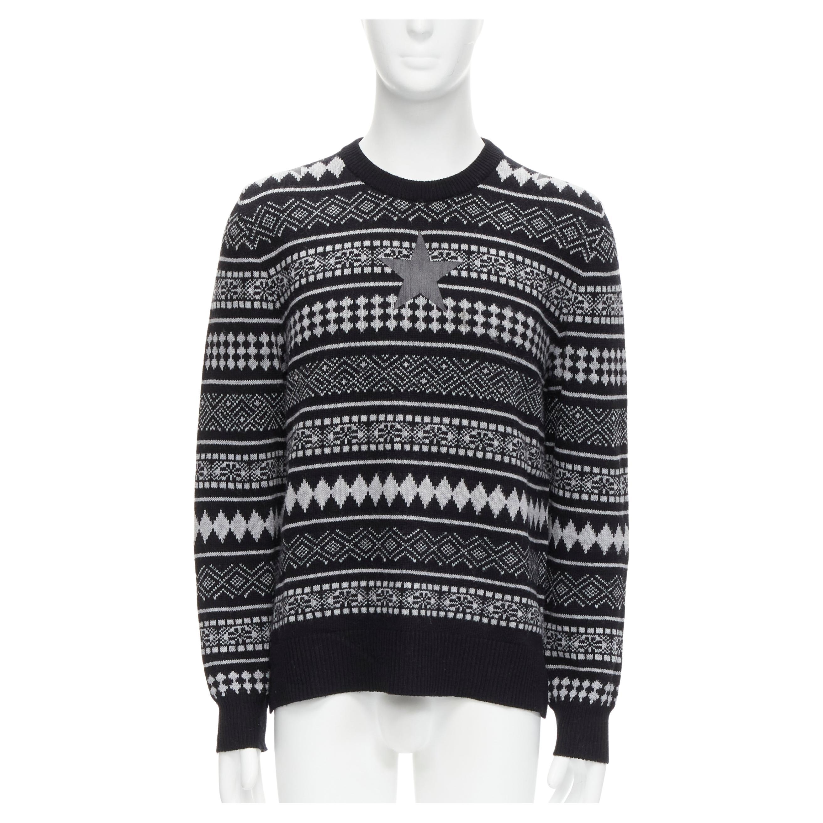 GIVENCHY Riccardo Tisci textured star stripes intarsia pullover sweater M For Sale