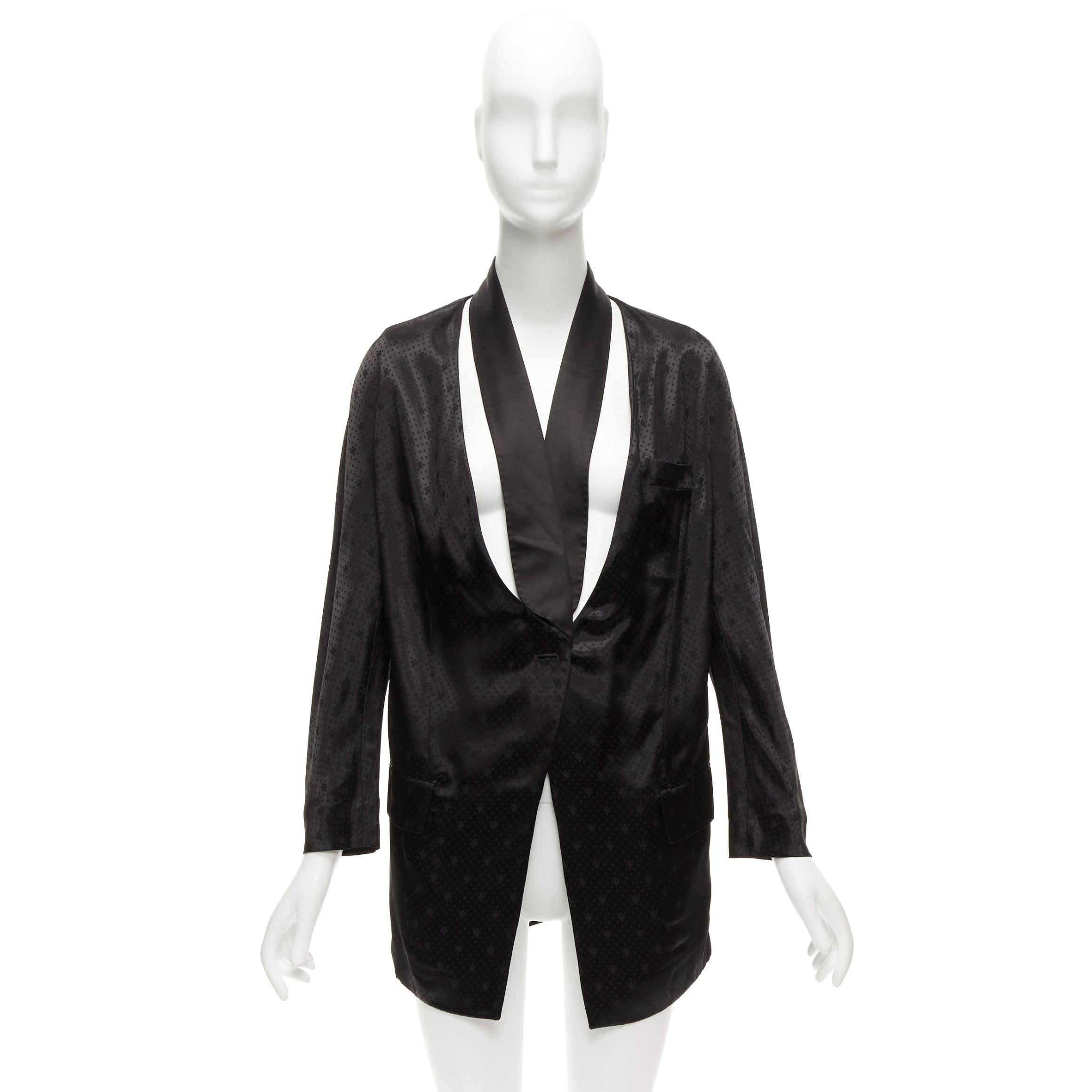 GIVENCHY Riccardo Tisci viscose black cut out collar robe blazer FR38 M For Sale 6