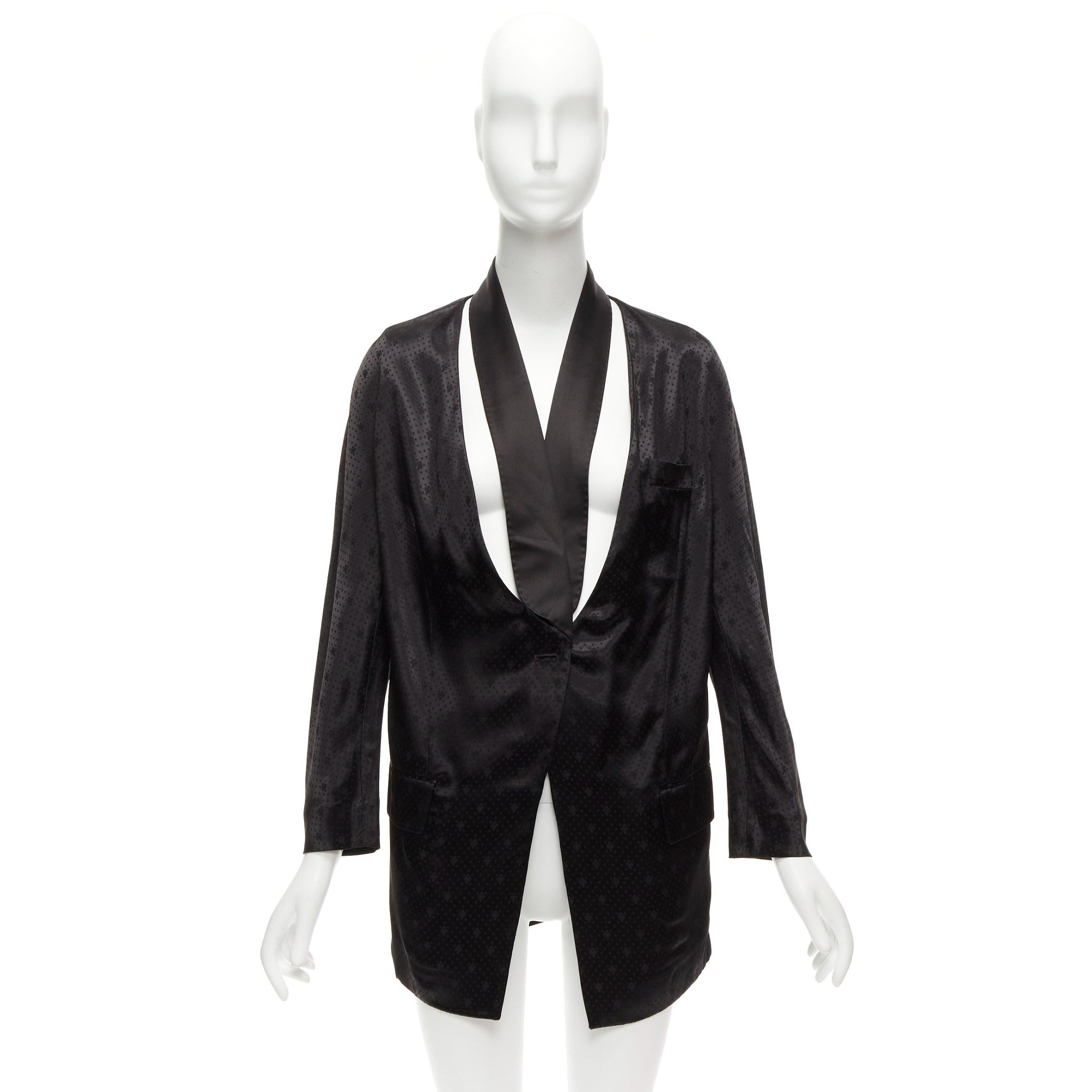 GIVENCHY Riccardo Tisci viscose black cut out collar robe blazer FR38 M For Sale 5