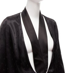GIVENCHY Riccardo Tisci viscose black cut out collar robe blazer FR38 M