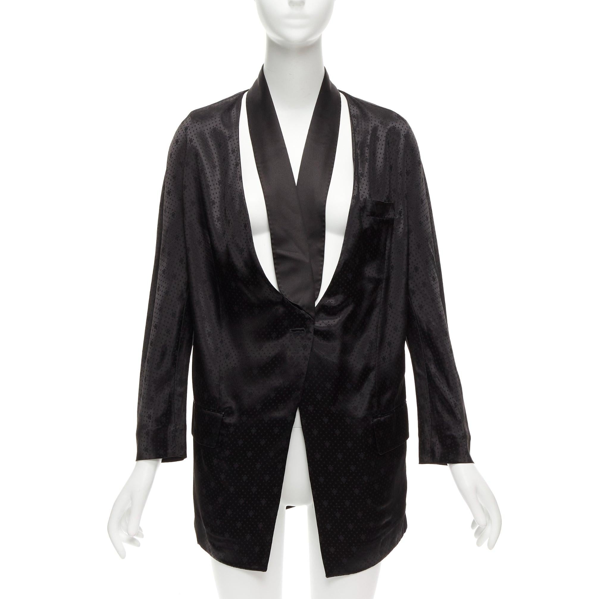 GIVENCHY Riccardo Tisci viscose black cut out collar robe blazer FR38 M In Good Condition For Sale In Hong Kong, NT