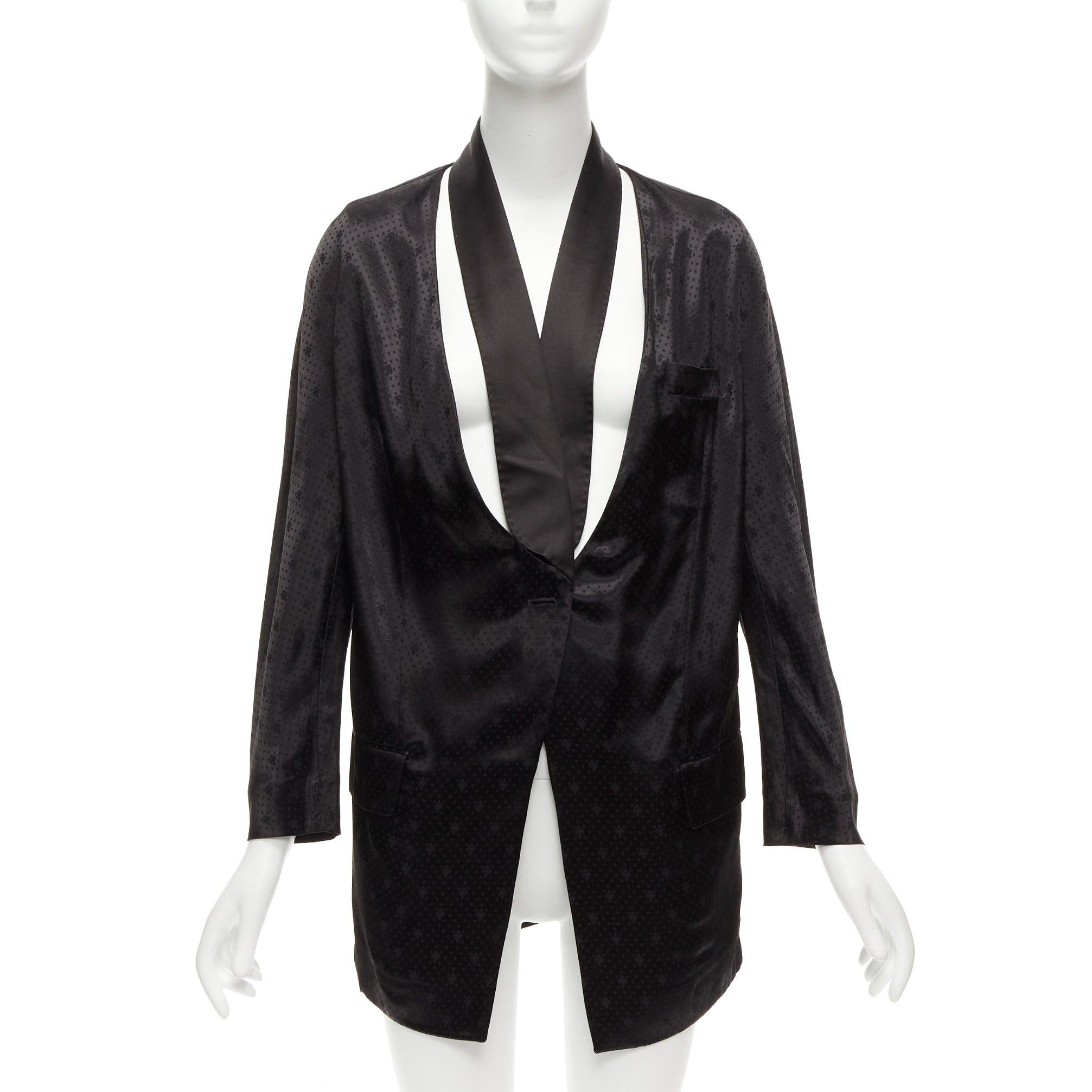 Black GIVENCHY Riccardo Tisci viscose black cut out collar robe blazer FR38 M For Sale