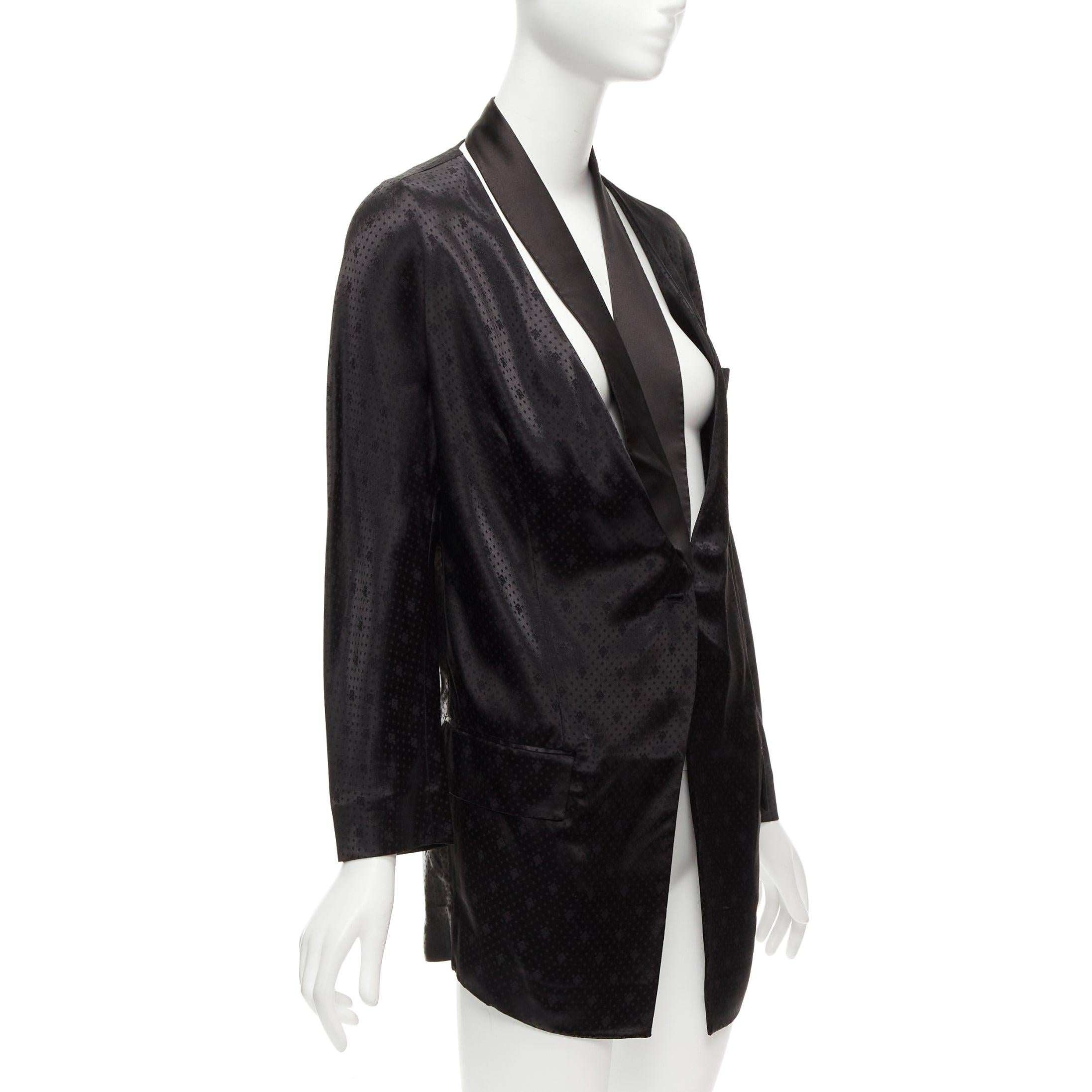 Women's GIVENCHY Riccardo Tisci viscose black cut out collar robe blazer FR38 M For Sale
