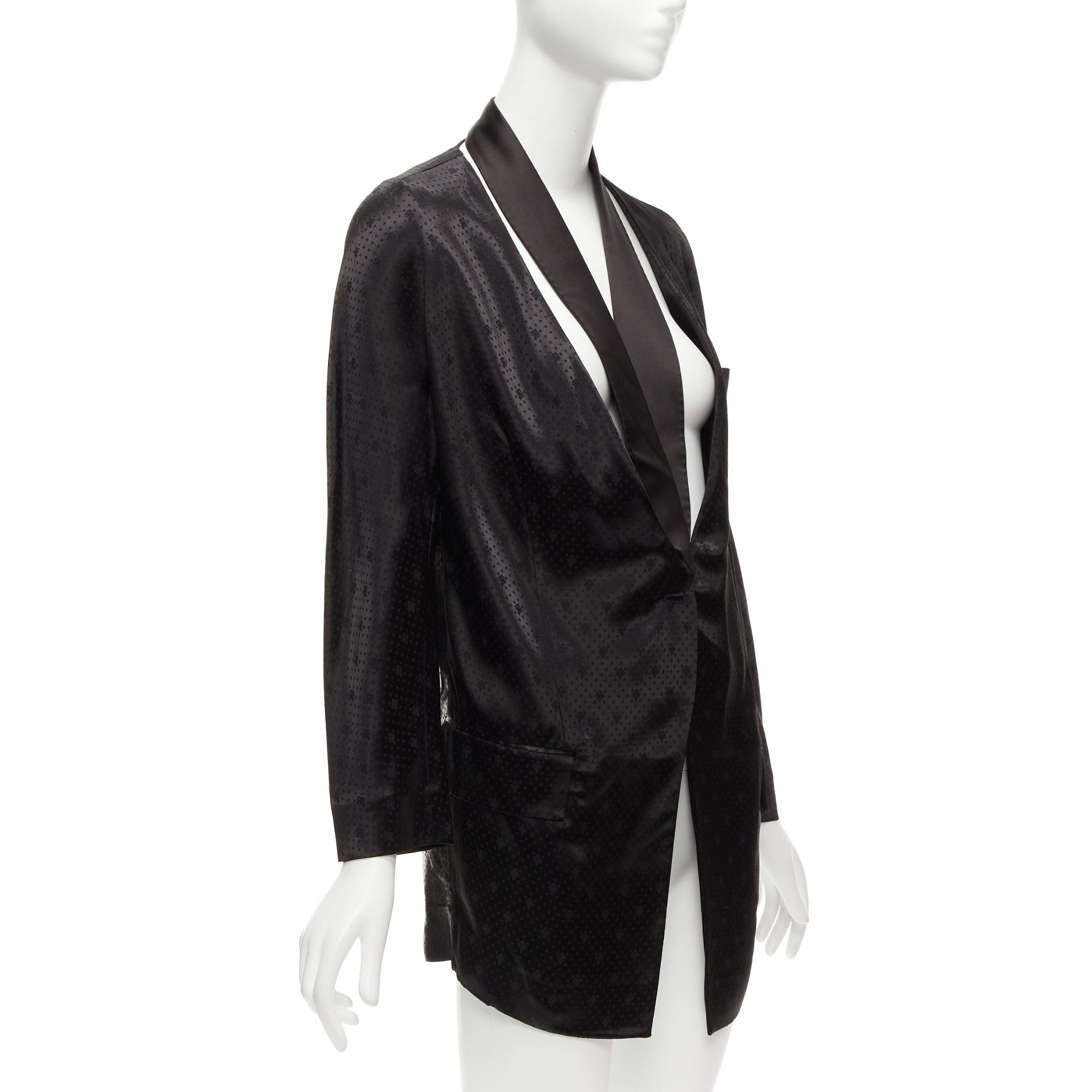 GIVENCHY Riccardo Tisci viscose black cut out collar robe blazer FR38 M In Good Condition For Sale In Hong Kong, NT